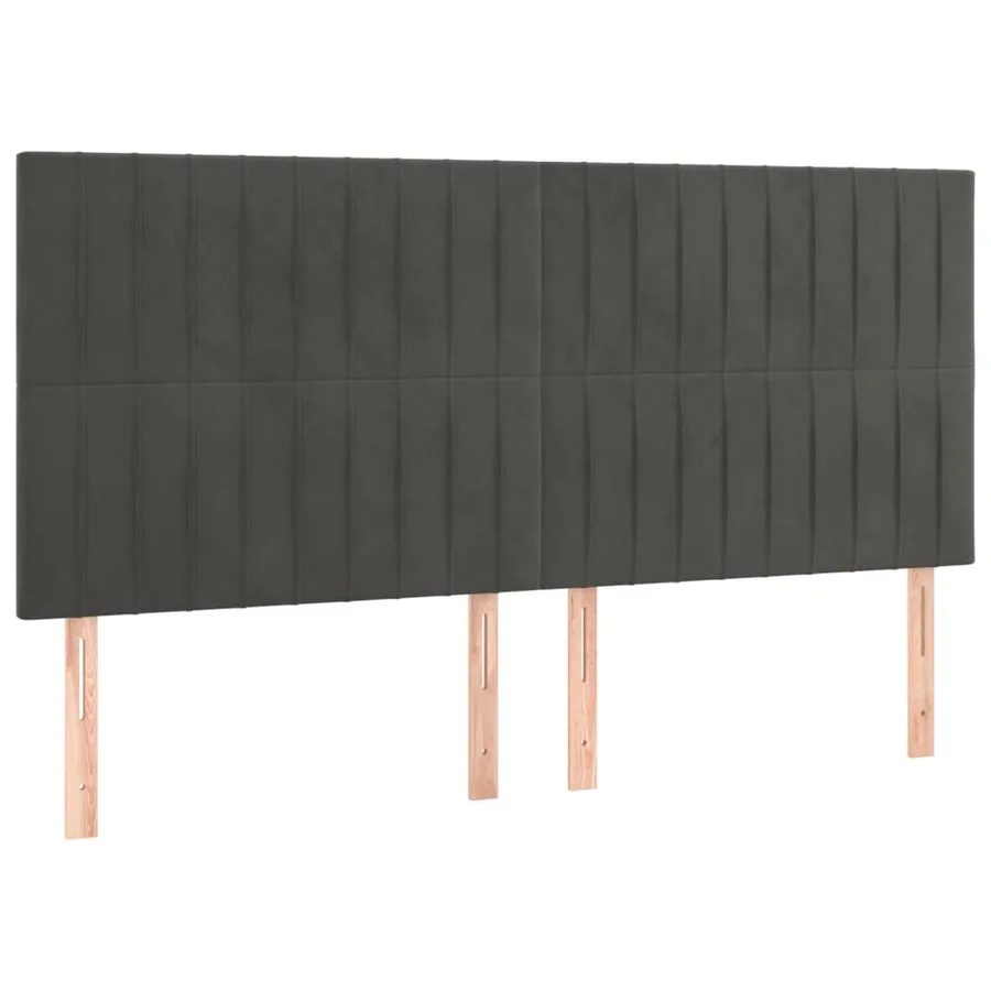 Tête de lit Gris foncé 160 x 5 x 118/128 cm Velours - 2