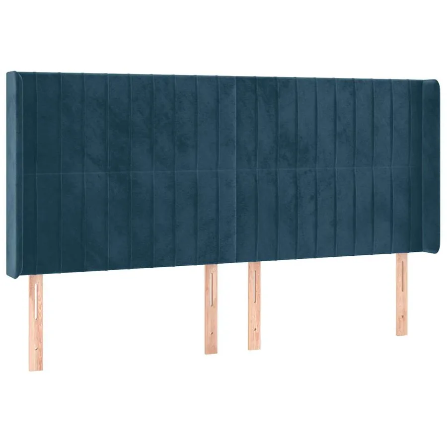 Tête de lit à LED Bleu foncé 163x16x118/128 cm Velours - 3