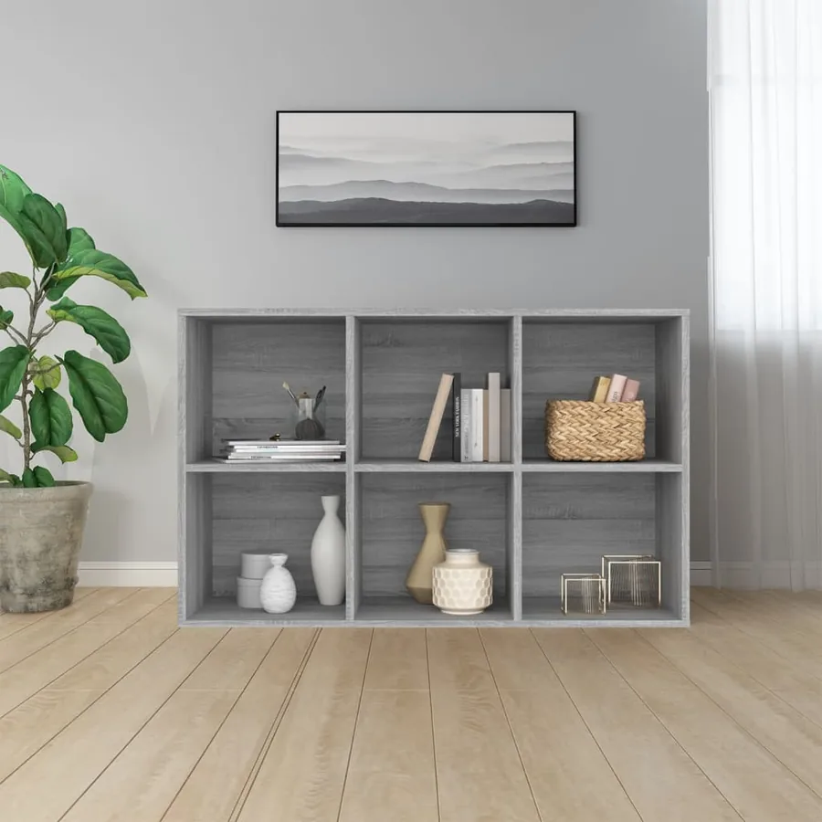 Bibliothèque/Buffet Sonoma gris 66x30x98 cm Bois d'ingénierie - 4