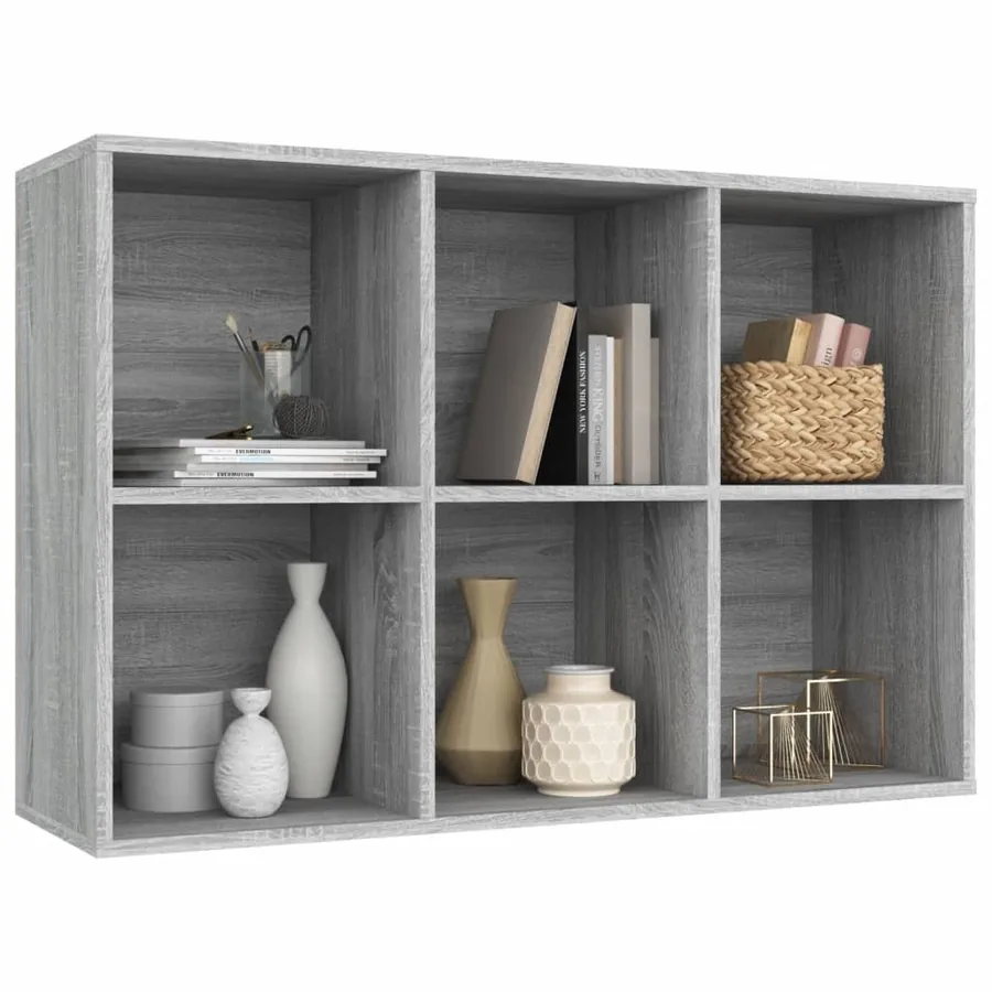 Bibliothèque/Buffet Sonoma gris 66x30x98 cm Bois d'ingénierie - 5