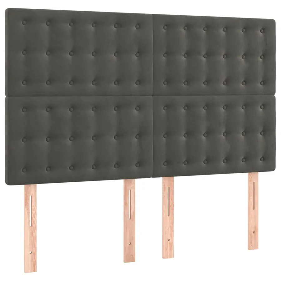 Tête de lit à LED Gris foncé 144x5x118/128 cm Velours - 4