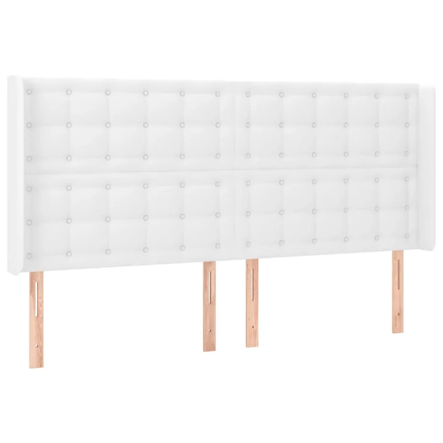 Tête de lit à LED Blanc 163x16x118/128 cm Similicuir - 3