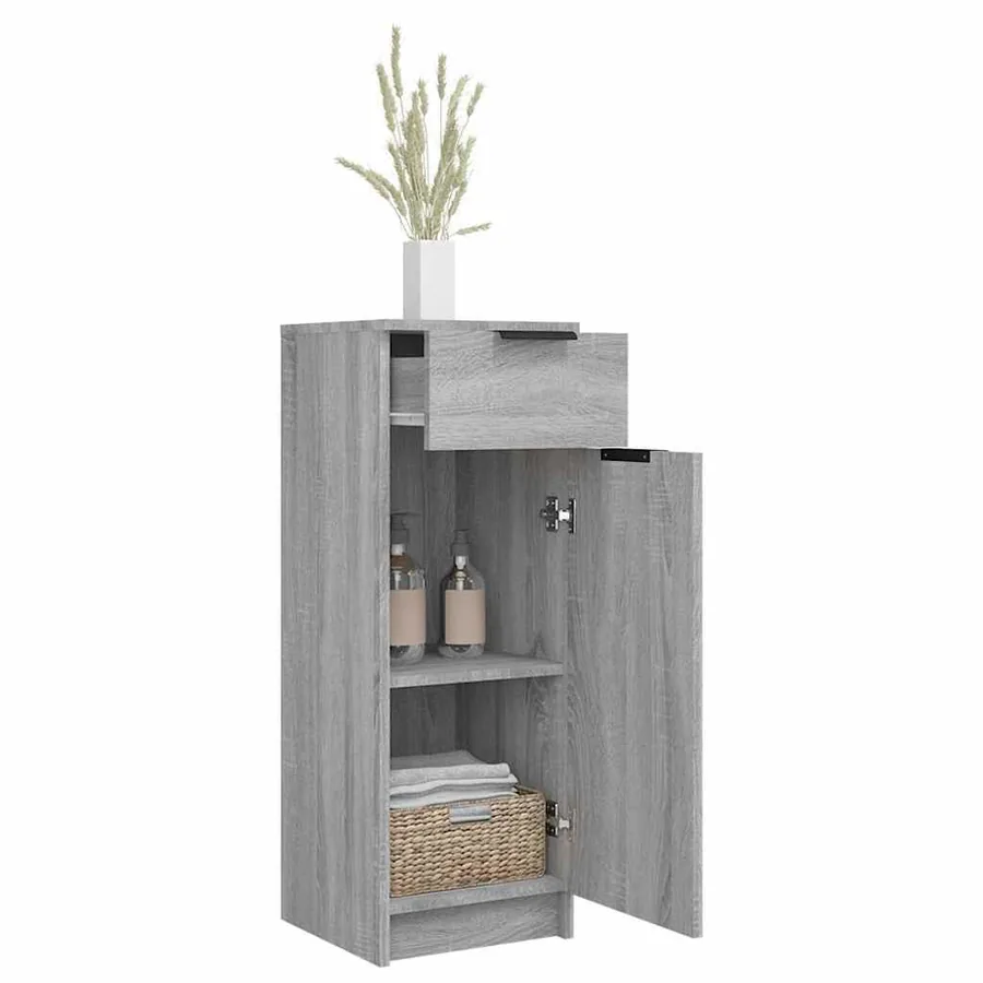Armoire de bain Sonoma gris 32x34x90 cm Bois d'ingénierie - 5