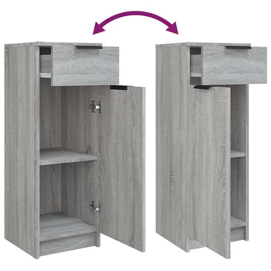 Armoire de bain Sonoma gris 32x34x90 cm Bois d'ingénierie - 9