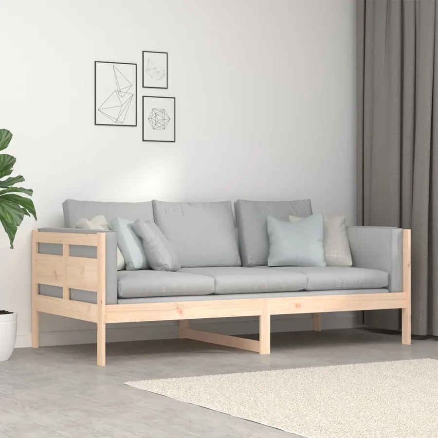 Lit de jour sans matelas bois de pin massif 90x190 cm - 9