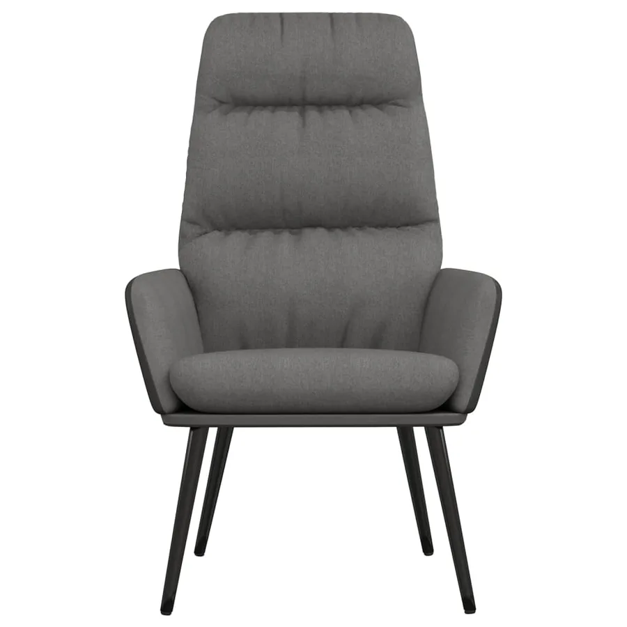 Chaise de relaxation avec tabouret Gris clair Tissu similicuir - 7