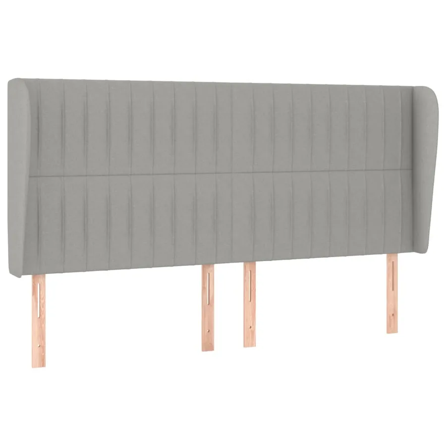 Tête de lit avec oreilles Gris clair 183x23x118/128 cm Tissu - 2