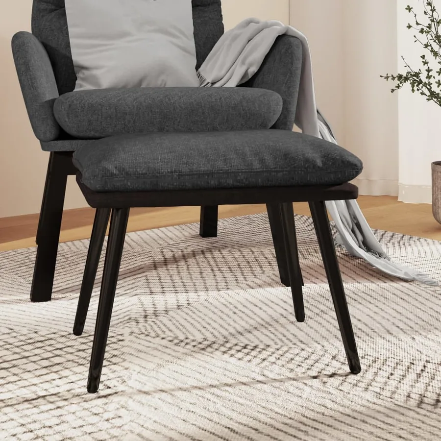 Repose-pied Gris foncé 45x29,5x35 cm Tissu et similicuir