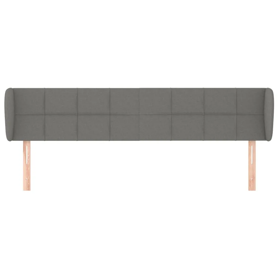 Tête de lit avec oreilles Gris foncé 203x23x78/88 cm Tissu - 3