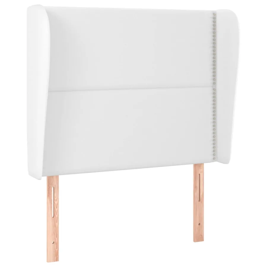 Tête de lit avec oreilles Blanc 103x23x118/128 cm Similicuir - 2
