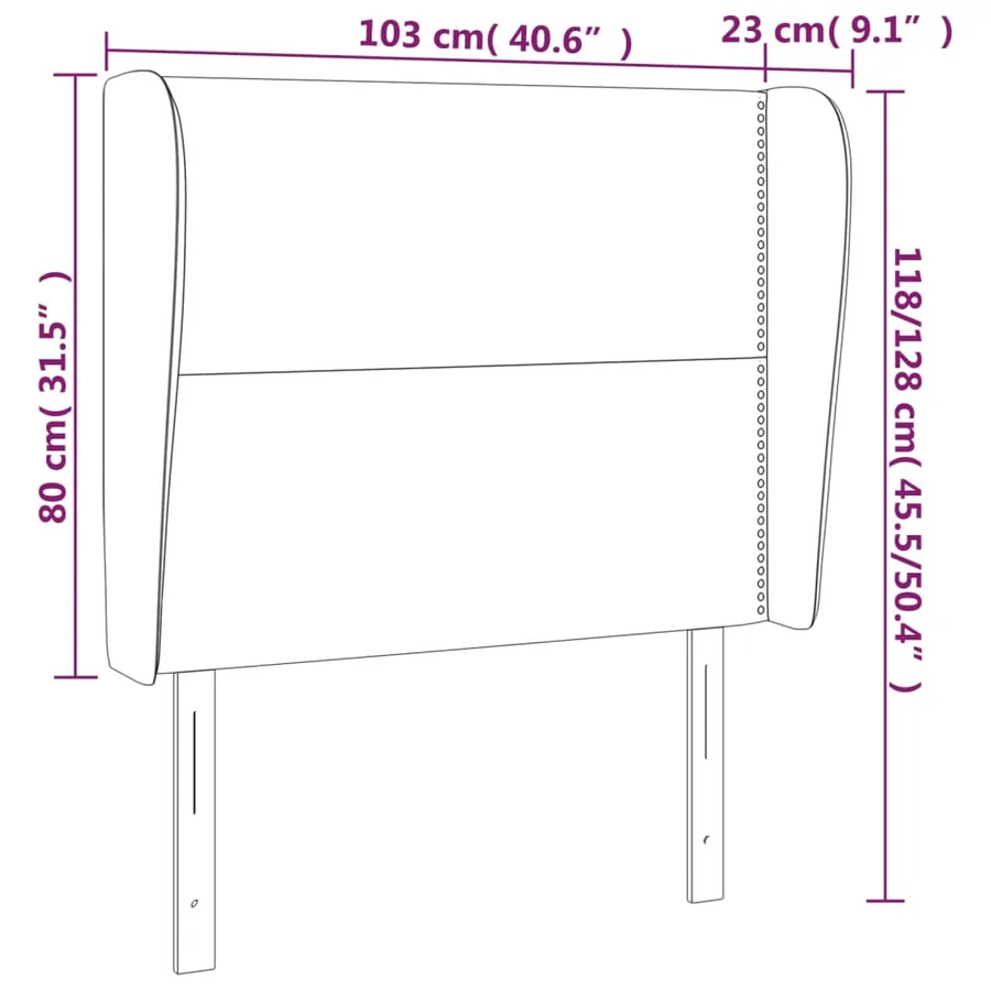 Tête de lit avec oreilles Blanc 103x23x118/128 cm Similicuir - 9