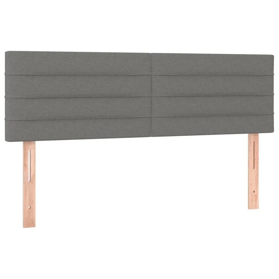 Tête de lit à LED Gris foncé 144x5x78/88 cm Tissu - 4