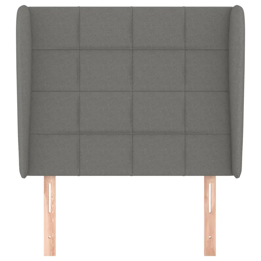 Tête de lit avec oreilles Gris foncé 83x23x118/128 cm Tissu - 3