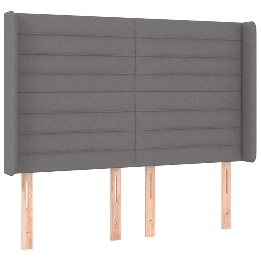 Tête de lit à LED Gris foncé 147x16x118/128 cm Tissu - 3