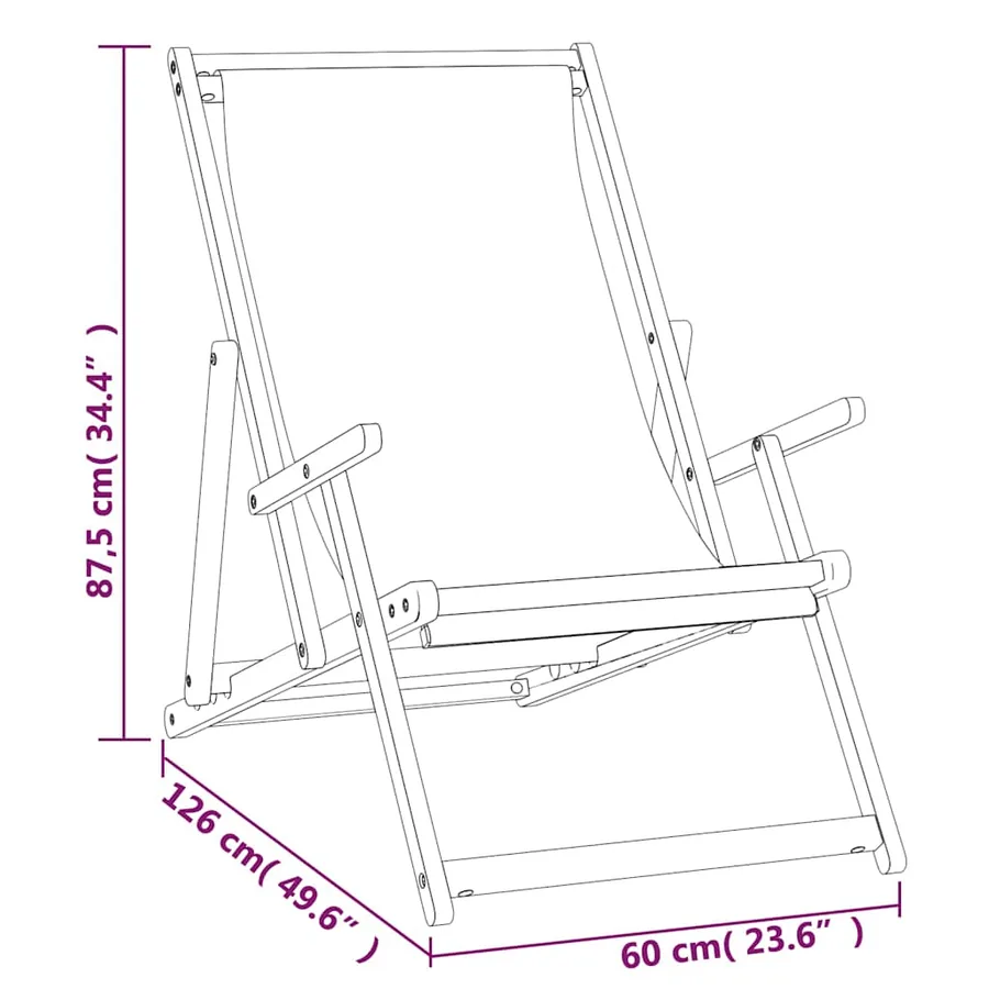 Chaise de plage pliable Bois de teck solide Bleu - 9