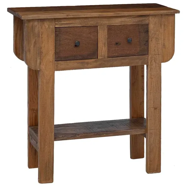 Table console bois de récupération mélangé 80x35x80 cm