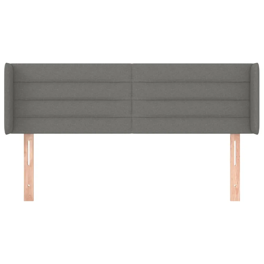 Tête de lit avec oreilles Gris foncé 147x16x78/88 cm Tissu - 3