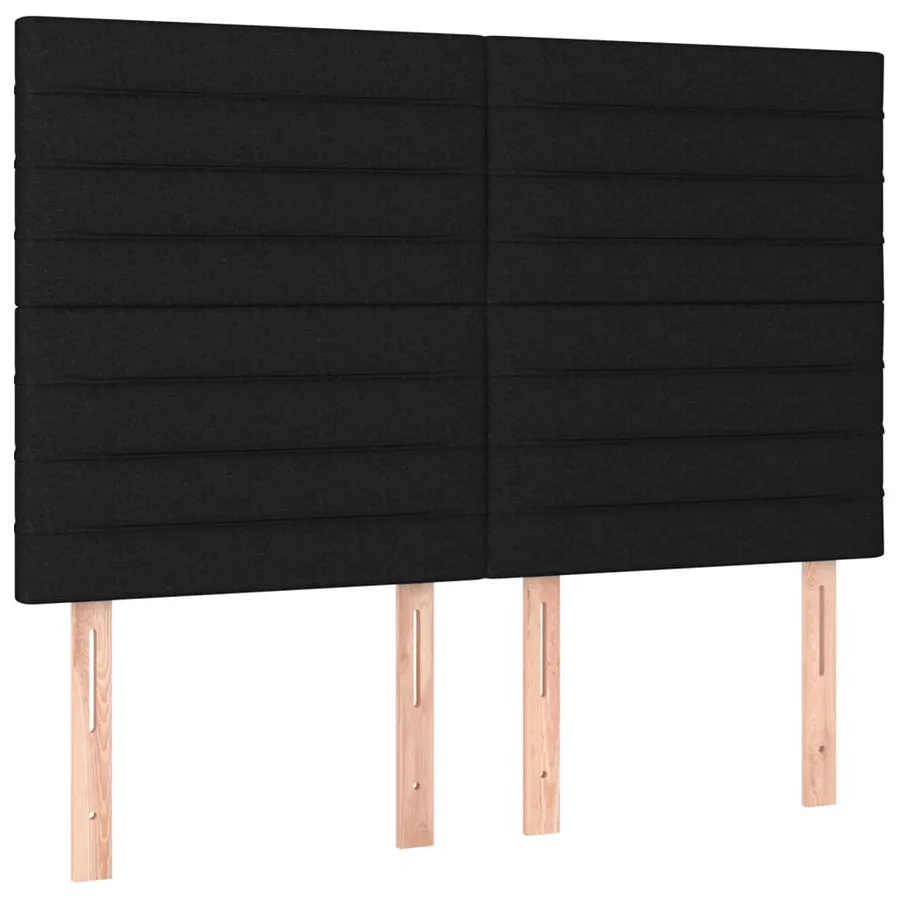 Tête de lit à LED Noir 144x5x118/128 cm Tissu - 4