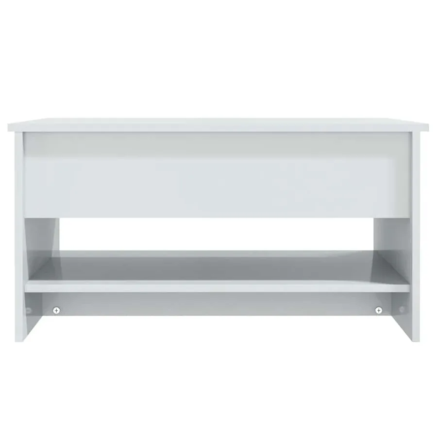 Table basse Blanc brillant 80x50x40 cm Bois d'ingénierie - 6