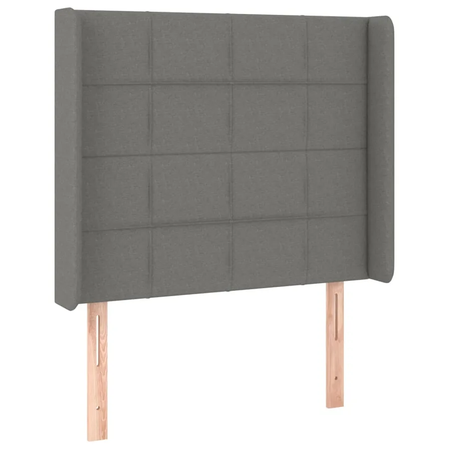 Tête de lit avec oreilles Gris foncé 83x16x118/128 cm Tissu - 2