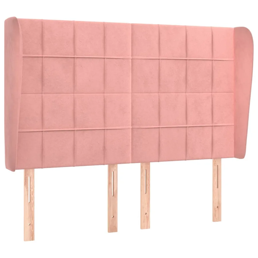 Tête de lit avec oreilles Rose 147x23x118/128 cm Velours - 2