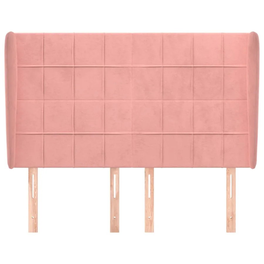 Tête de lit avec oreilles Rose 147x23x118/128 cm Velours - 3