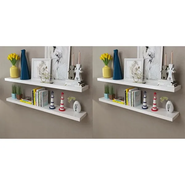 Étagères murales 4 pcs Blanc 120 cm