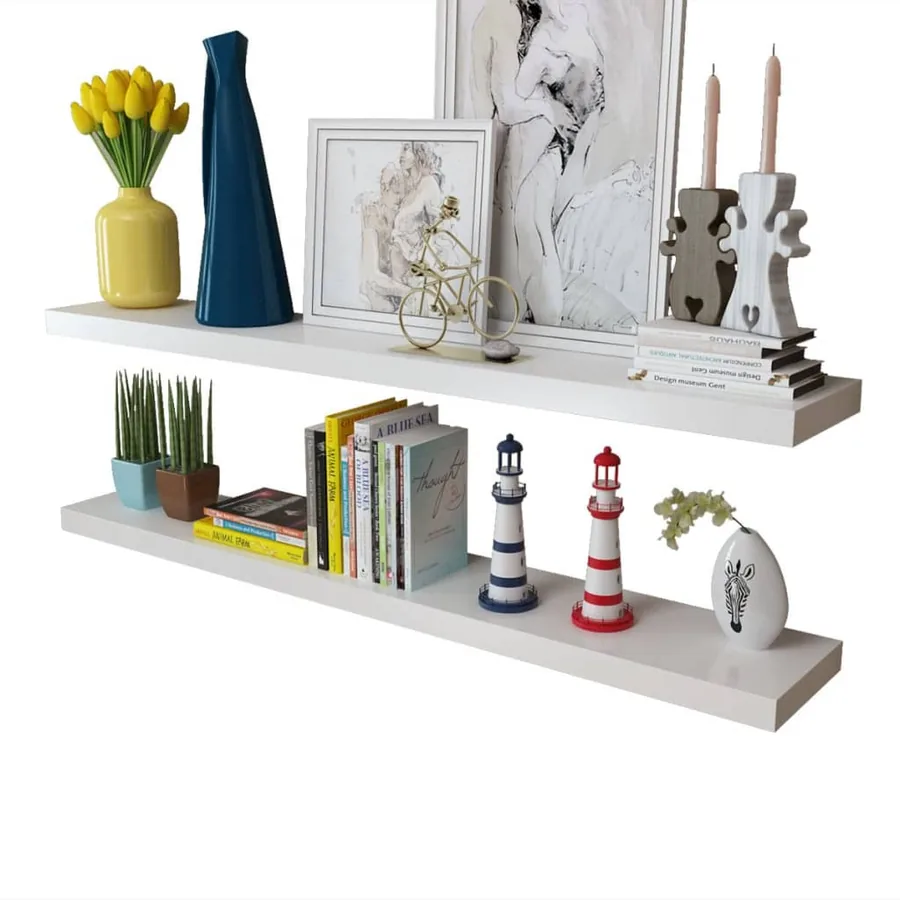 Étagères murales 4 pcs Blanc 120 cm - 3