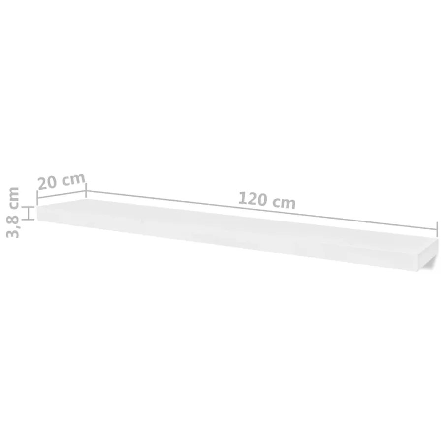 Étagères murales 4 pcs Blanc 120 cm - 5