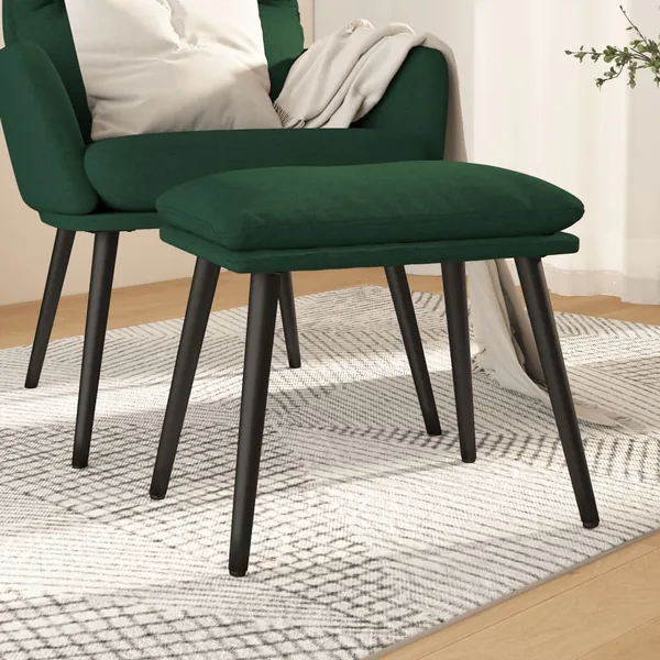 Repose-pied Vert foncé 45x29,5x35 cm Tissu