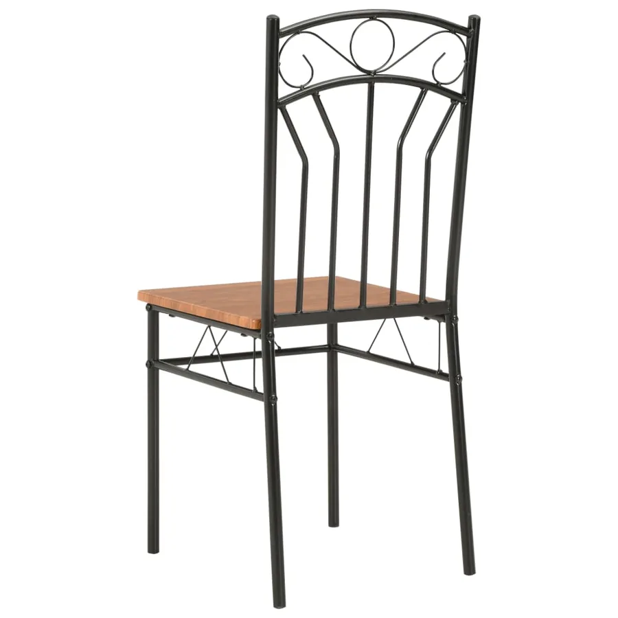 Chaises à manger lot de 2 marron MDF - 4