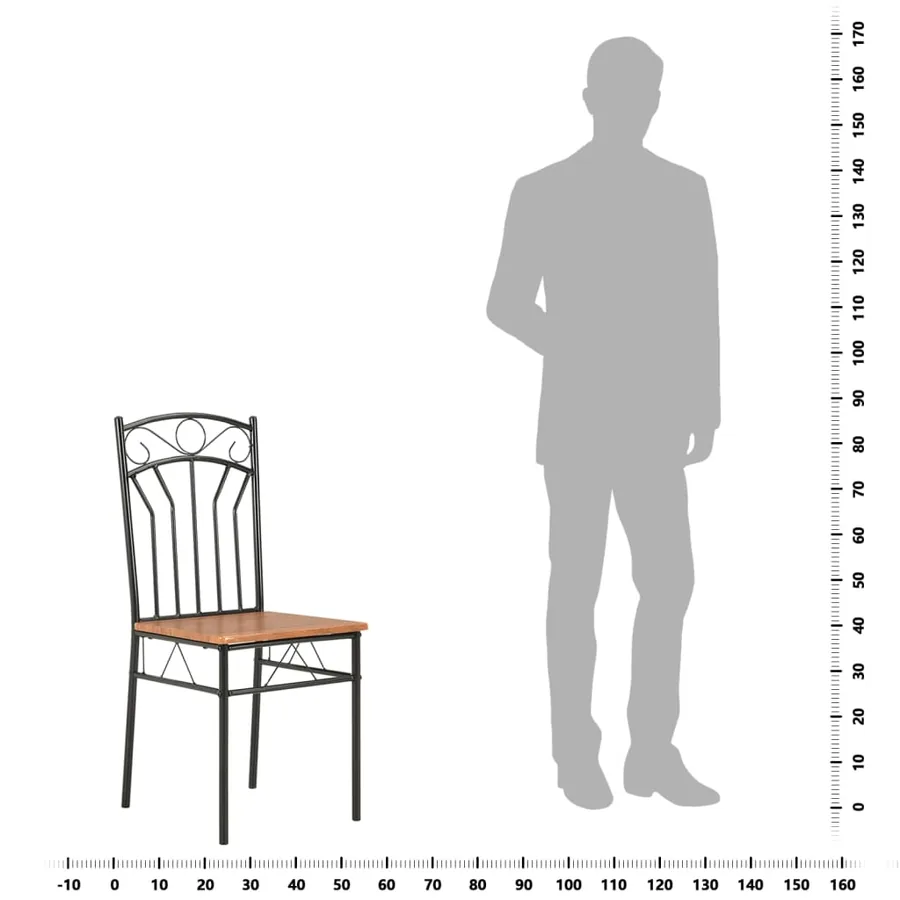 Chaises à manger lot de 2 marron MDF - 8