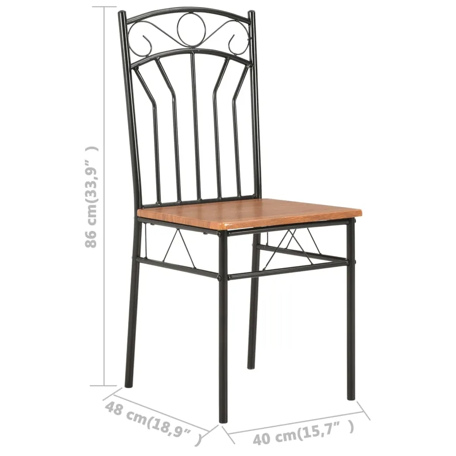 Chaises à manger lot de 2 marron MDF - 9