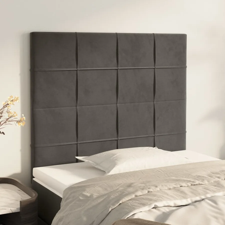 Tête de lit Gris foncé 90x5x118/128 cm Velours
