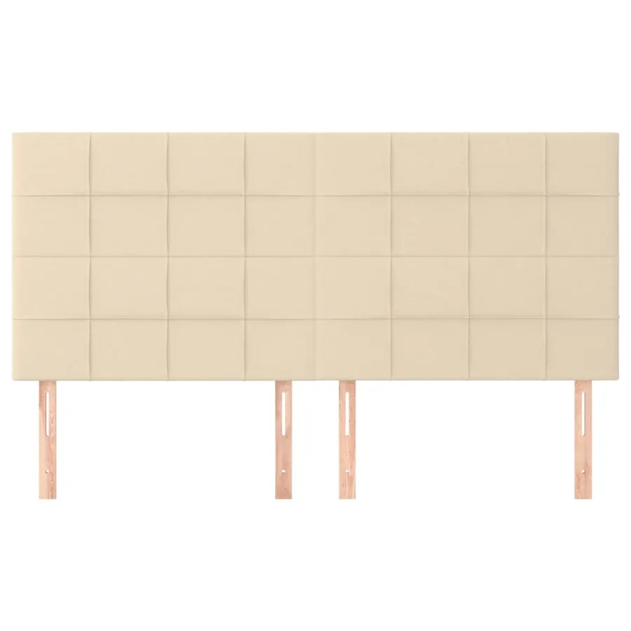 Tête de lit Crème 160x5x118/128 cm Tissu - 3