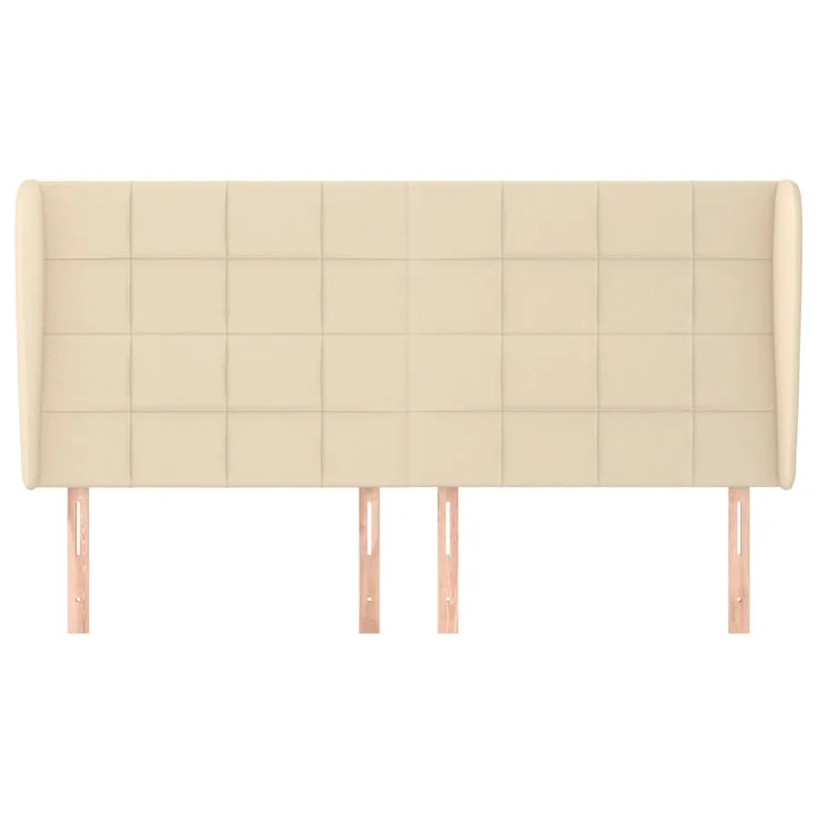 Tête de lit avec oreilles Crème 163x23x118/128 cm Tissu - 3