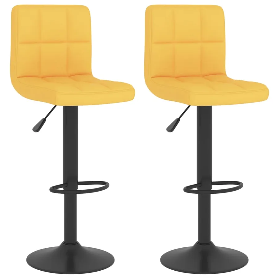 Tabourets de bar lot de 2 jaune moutarde tissu - 2