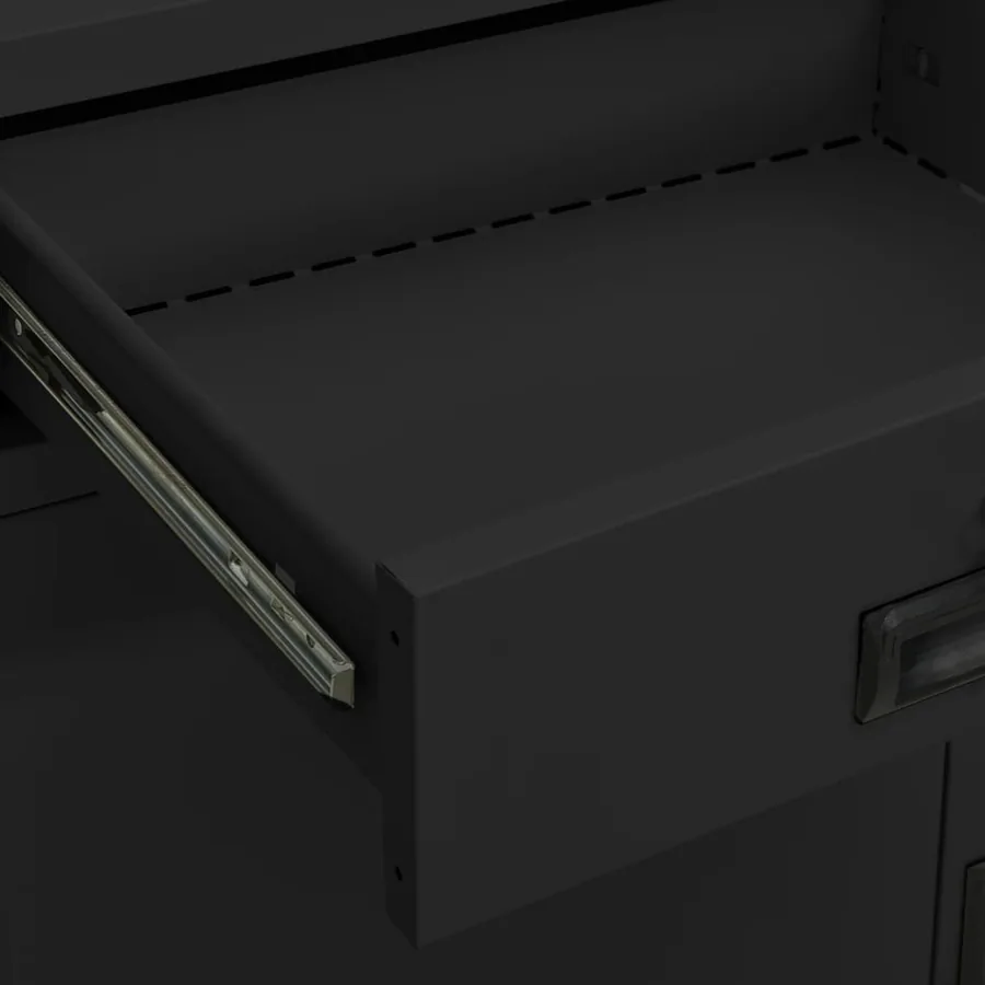 Armoire de bureau Anthracite 90x40x102 cm Acier - 10