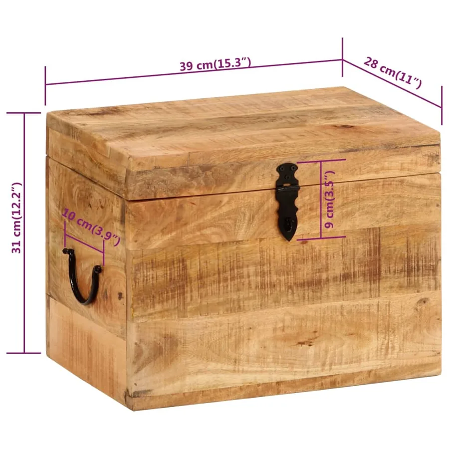 Boîte de rangement 39x28x31 cm Bois massif d'acacia - 9