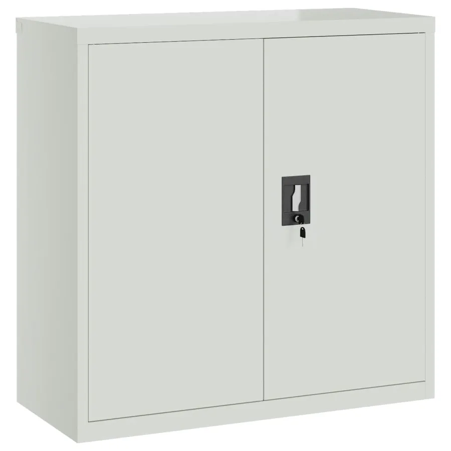 Armoire de bureau avec 2 portes Gris 90 cm Acier - 2