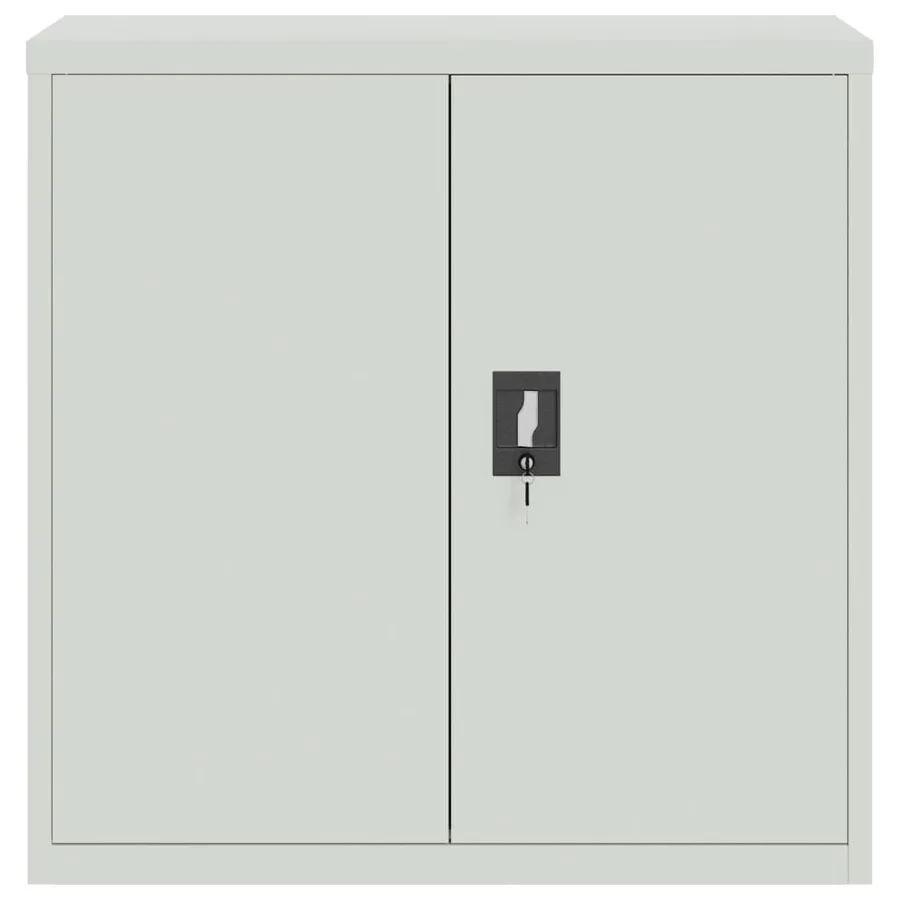 Armoire de bureau avec 2 portes Gris 90 cm Acier - 3