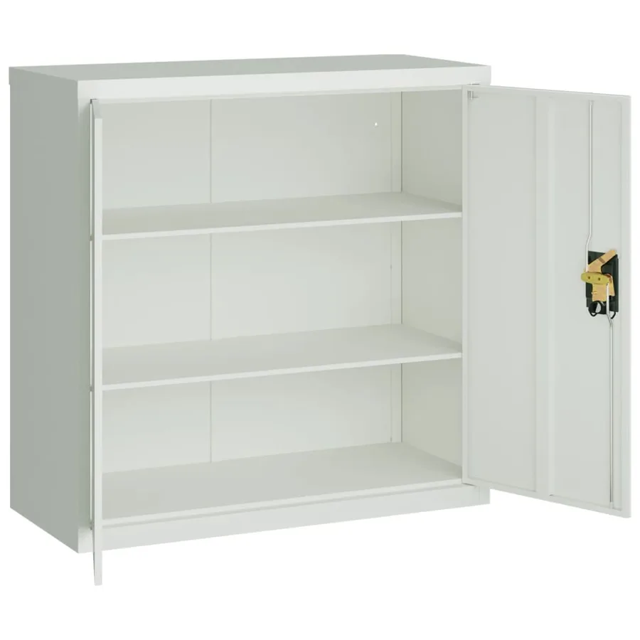 Armoire de bureau avec 2 portes Gris 90 cm Acier - 6
