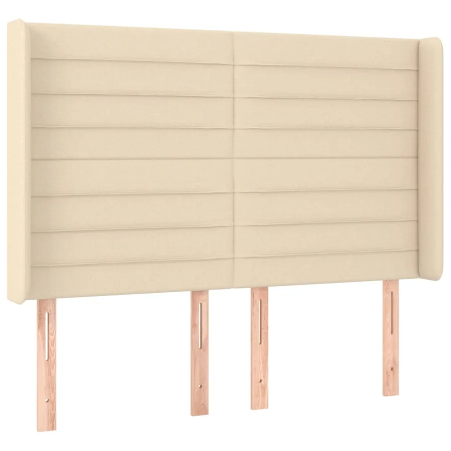 Tête de lit avec oreilles Crème 147x16x118/128 cm Tissu - 2
