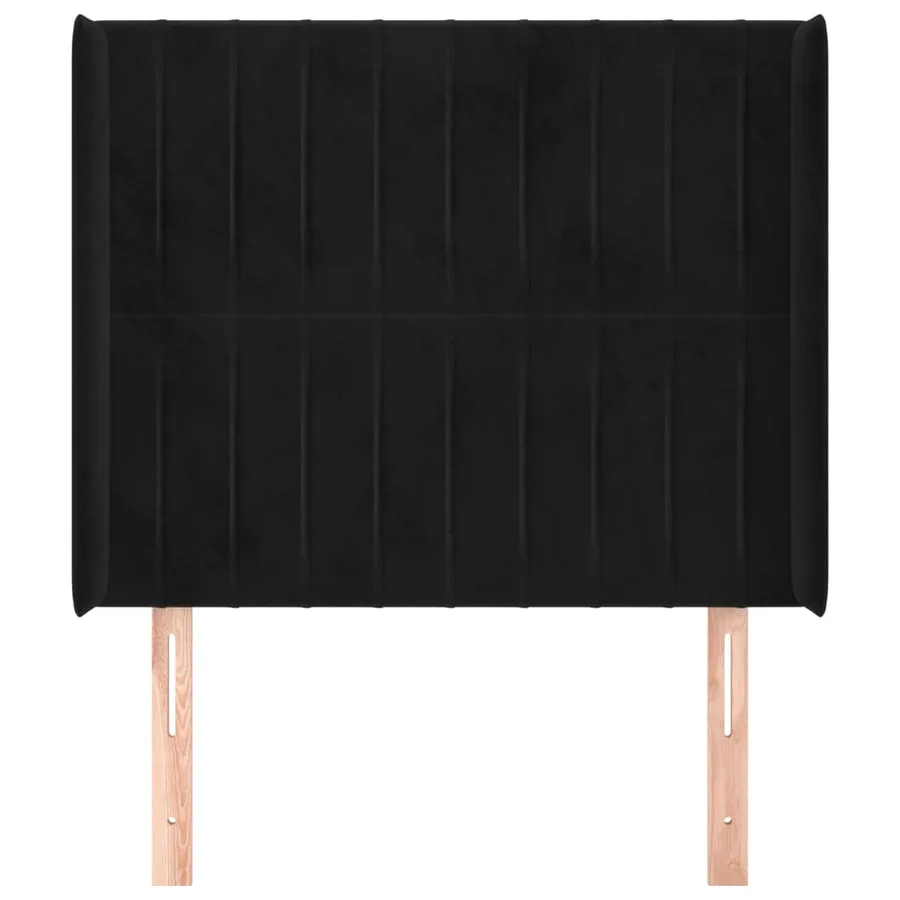 Tête de lit avec oreilles Noir 83x16x118/128 cm Velours - 3