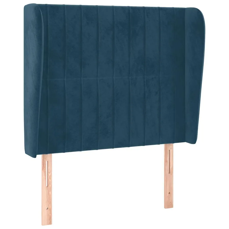 Tête de lit avec oreilles Bleu foncé 93x23x118/128 cm Velours - 2
