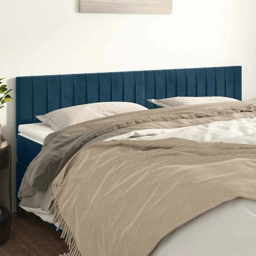 Têtes de lit Bleu foncé 180 x 5 x 78/88 cm Velours