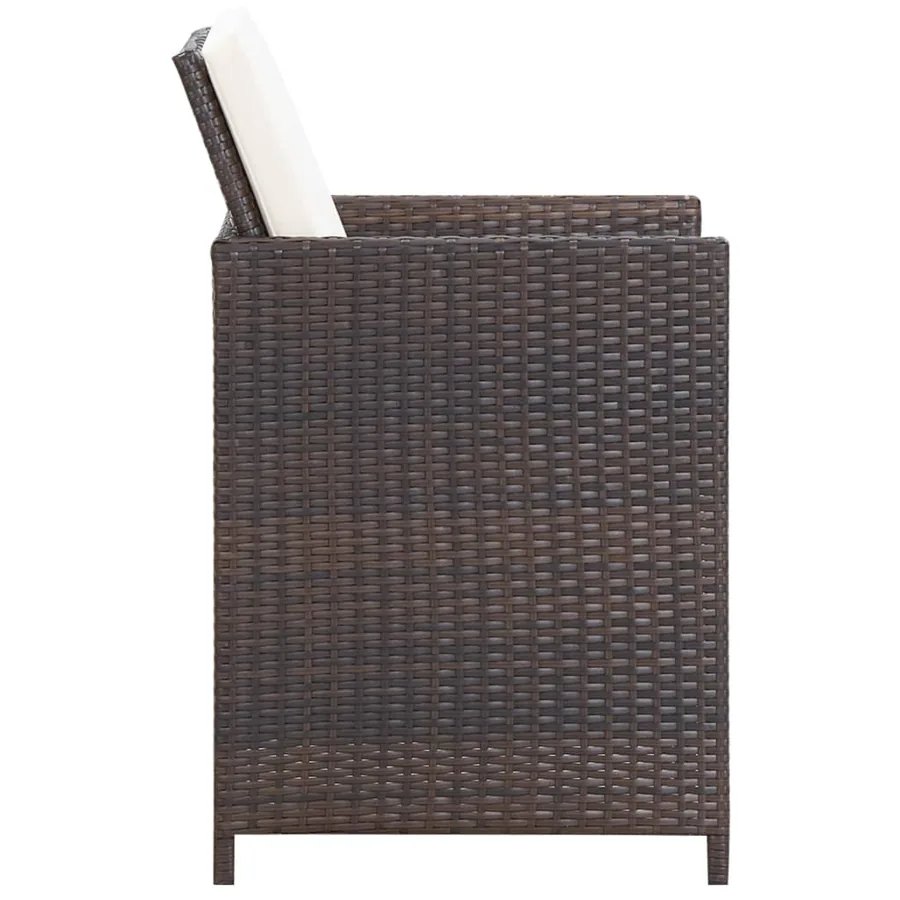 Ensemble à manger d'extérieur et coussins 13 pcs Résine tressée - 9