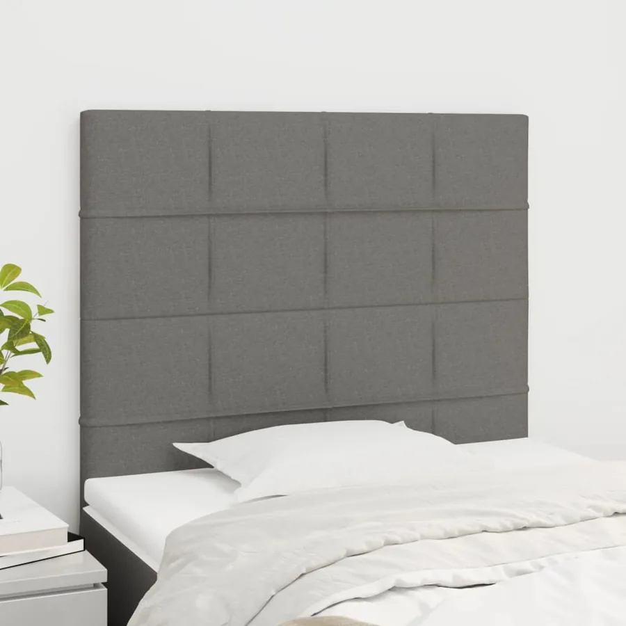 Tête de lit Gris foncé 90x5x118/128 cm Tissu