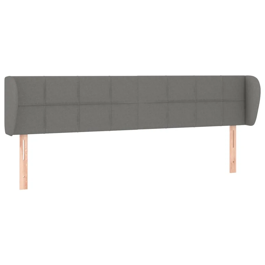 Tête de lit avec oreilles Gris foncé 183x23x78/88 cm Tissu - 2