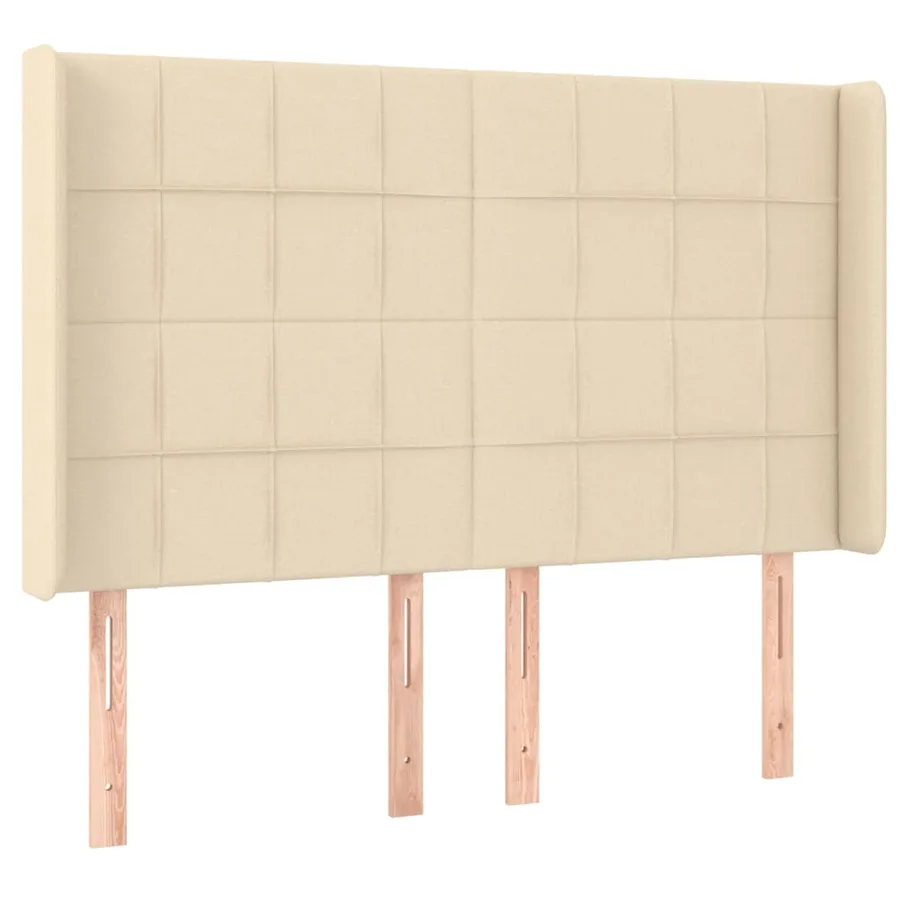 Tête de lit avec oreilles Crème 147x16x118/128 cm Tissu - 2